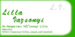 lilla vazsonyi business card